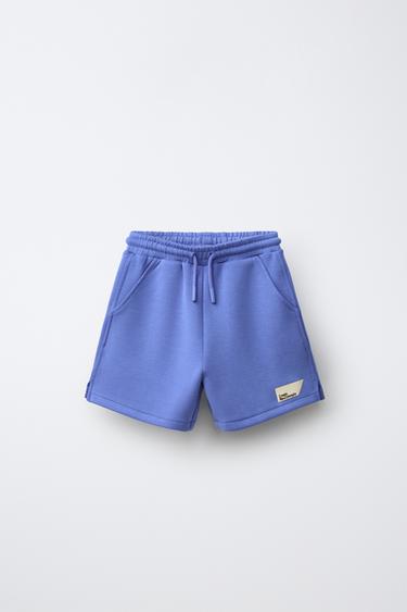 Zara Шорты-бермуды интерлок с нашивкой купить с доставкой.