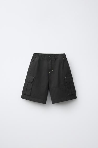 Zara Шорты карго из рельефной ткани