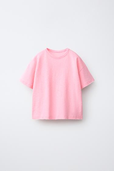 Zara Футболка из хлопка и льна с принтом LIBERTY