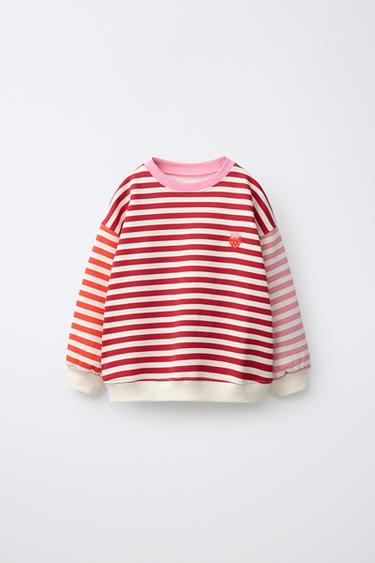Zara Толстовка в полоску с вышивкой «клубника» купить с доставкой.