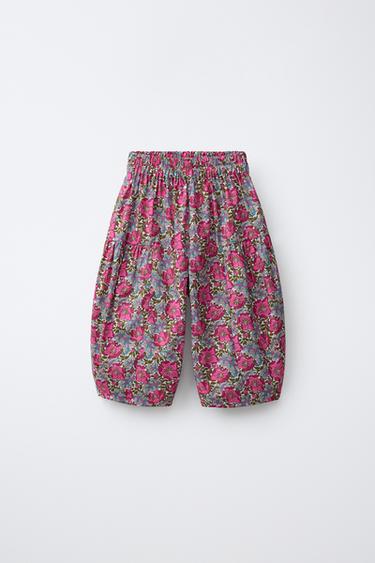 Zara Брюки-шаровары с цветочным принтом из ткани LIBERTY купить с доставкой.