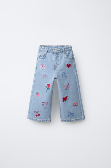 Zara Джинсы  с вышивкой купить с доставкой.