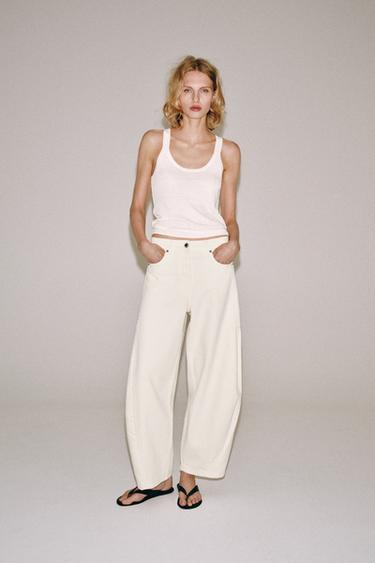 Zara Джинсы баллон со средней посадкой — коллекция ZARA «ZW» купить с доставкой.