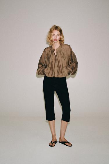 Zara Струящаяся рубашка коллекция ZARA «ZW» купить с доставкой.