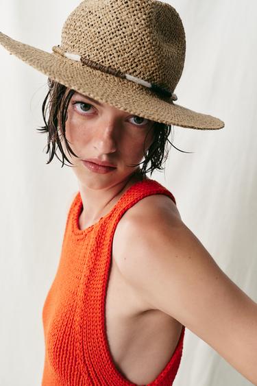 Zara Шляпа из плетеной соломки со шнуром