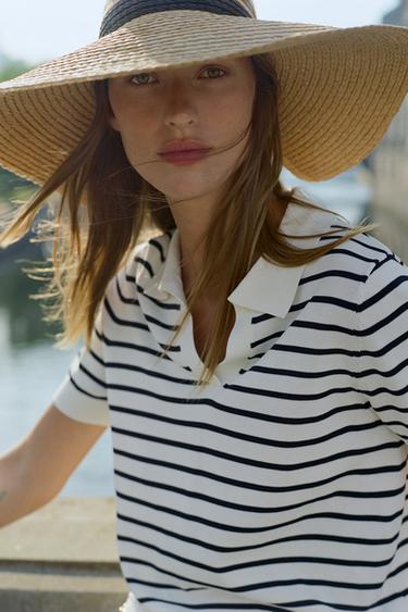 Zara Плетеный козырек с контрастной лентой