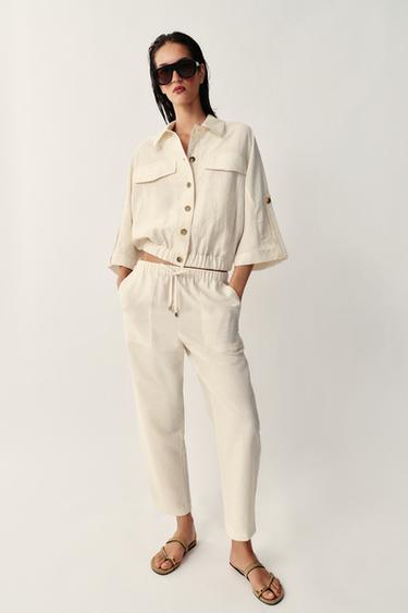Zara Брюки с эластичным поясом купить с доставкой.
