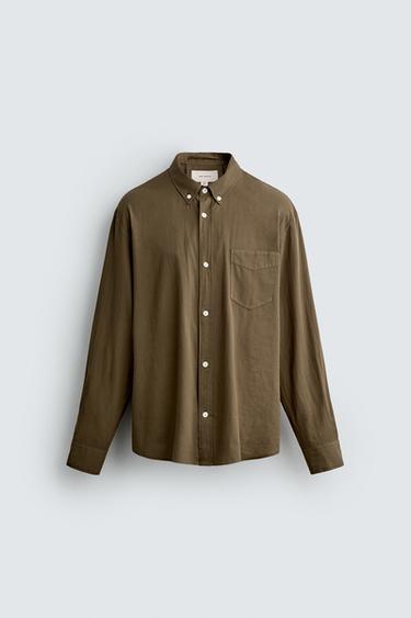 Zara Рубашка из хлопкового вуаля