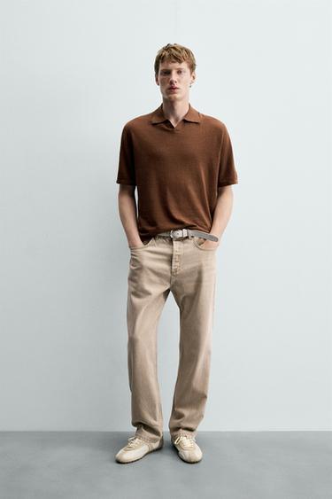 Zara Поло из конопли и хлопка купить с доставкой.