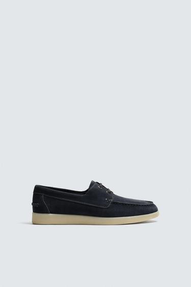 Zara Кожаные топсайдеры купить с доставкой.