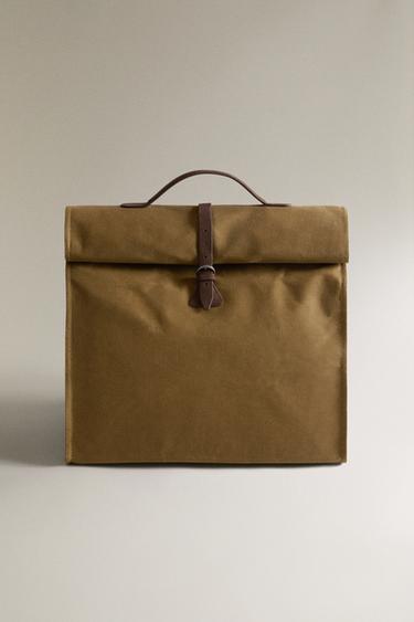 Стильный сумка-холодильник из хлопка и кожи