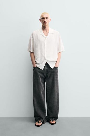Рубашка Regular Fit из струящейся ткани