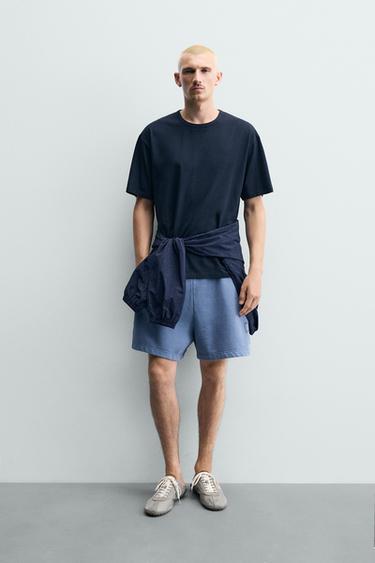 Zara Шорты-джоггеры с принтом и эффектом потертости
