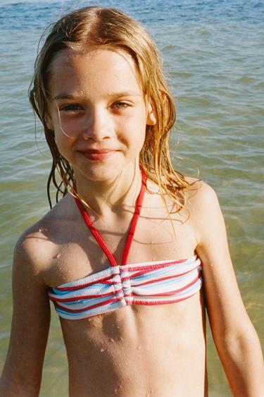 Zara 6–14 лет/ бикини в полоску
