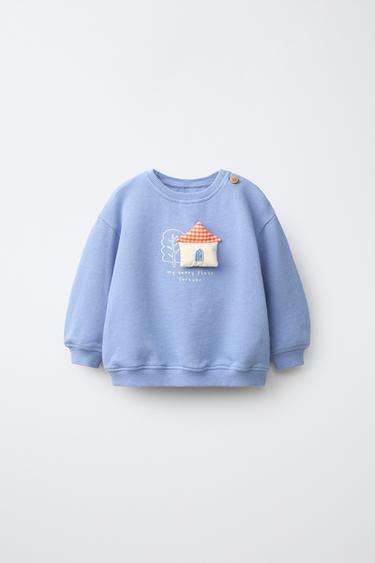 Zara Толстовка с аппликацией «домик»