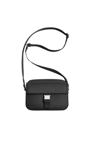 Zara Рубцованная сумка через плечо с пряжкой