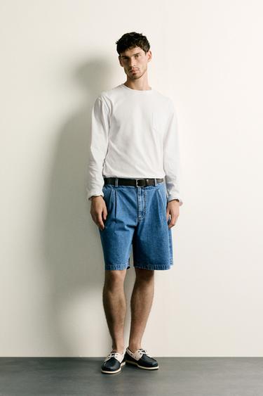 Джинсовые шорты Regular Fit со складками