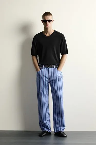Брюки Straight Fit в полоску- Заказать в России