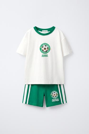 Zara Пижама 6-14 лет с футбольным принтом