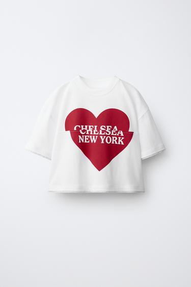 Zara Футболка с принтом «сердце» купить с доставкой.