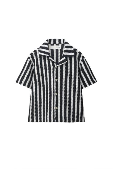 Zara Трикотажная рубашка в полоску
