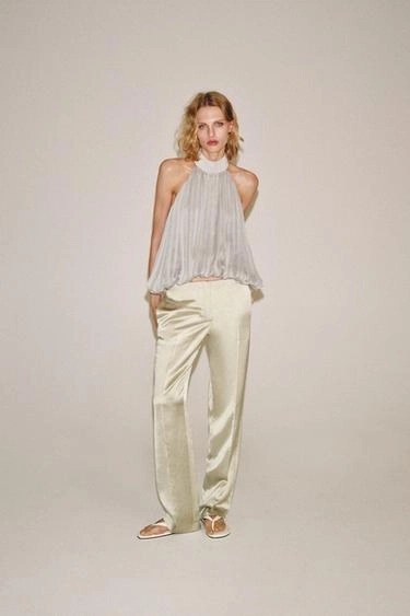 Брюки прямого кроя из смесового льна — коллекция Zara «Zw»