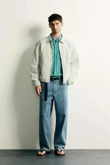 Куртка Regular Fit из хлопка с эффектом потертости
