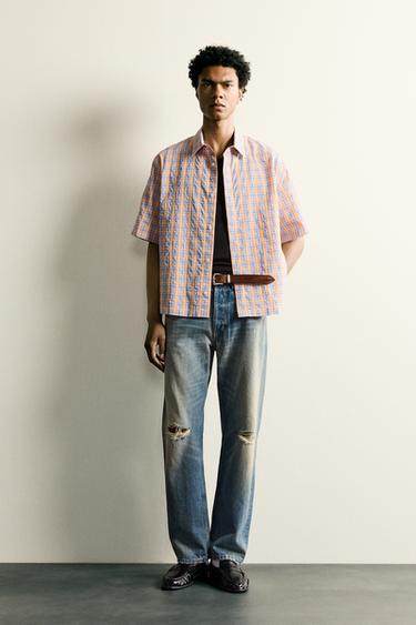 Zara Рубашка RELAXED FIT с рельефным узором