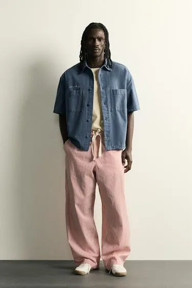 Комбинированная рубашка Relaxed Fit