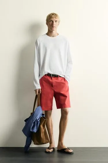 Футболка Color Block из хлопка и льна- Заказать в России