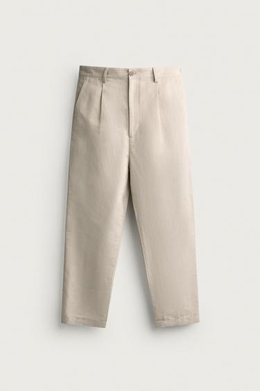 Брюки Relaxed Fit из хлопка и льна