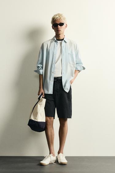 Zara Джинсовые шорты прямого кроя