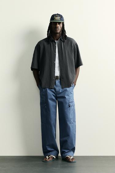 Жаккардовая рубашка в полоску Boxy Fit