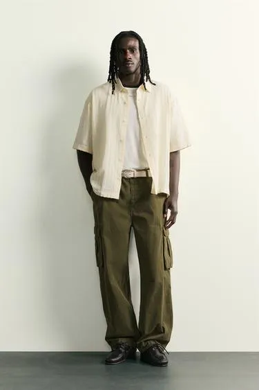 Жаккардовая рубашка в полоску Boxy Fit