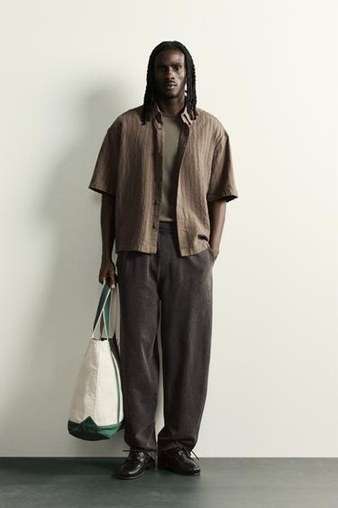 Жаккардовая рубашка в полоску Boxy Fit