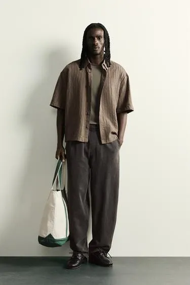 Жаккардовая рубашка в полоску Boxy Fit
