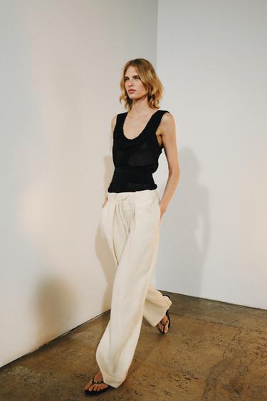 Zara Топ в бельевом стиле с кружевом — коллекция ZARA «ZW»
