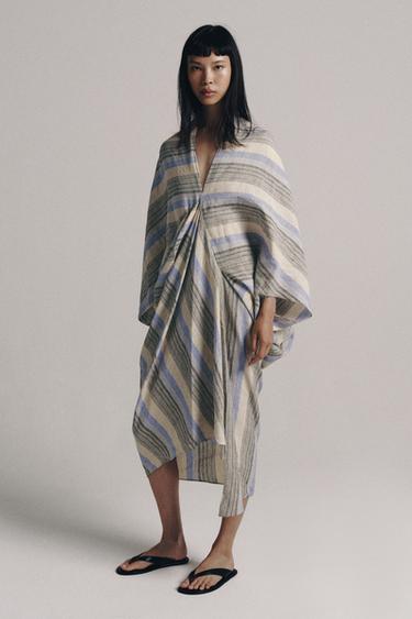 Zara Туника в полоску из смесового льна — коллекция ZARA «ZW»
