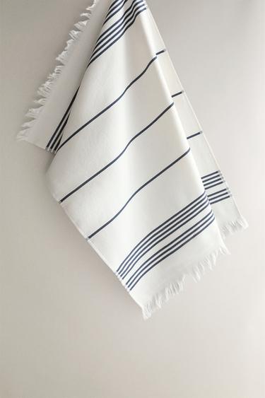 Zara Полотенце из хлопкового махрового полотна в полоску