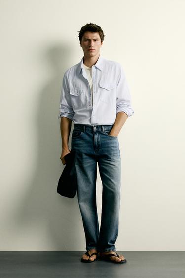 Рубашка Western Regular Fit из хлопка и льна- Заказать в России