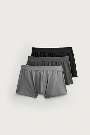 Zara Набор из трех трусов-боксеров в рубчик