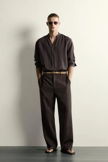 Рубашка Relaxed Fit из струящейся ткани