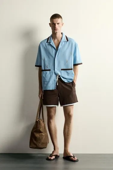 Рубашка Relaxed Fit с вышивкой- Заказать в России