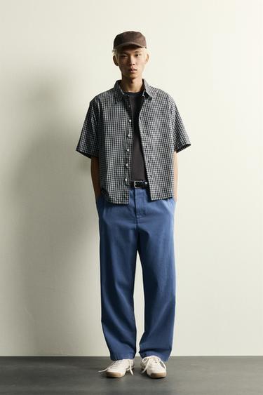 Рубашка Relaxed Fit Jacquard в клетку- Заказать в России