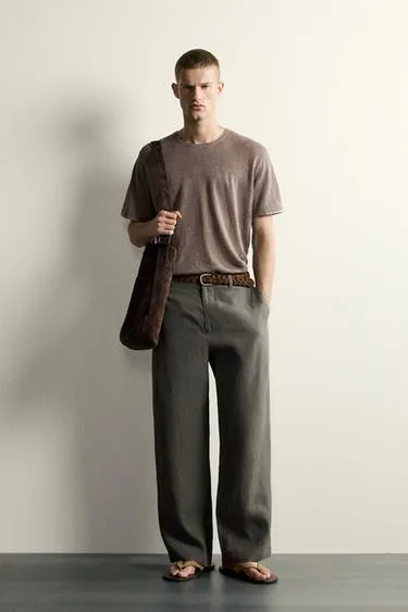 Трикотажная футболка Relaxed Fit из 100% льна
