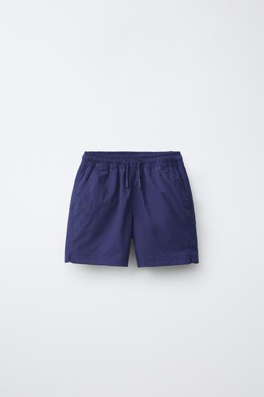Zara Однотонные нейлоновые шорты-бермуды