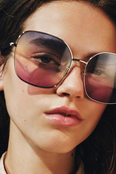 Zara Квадратные солнцезащитные очки в металлической оправе