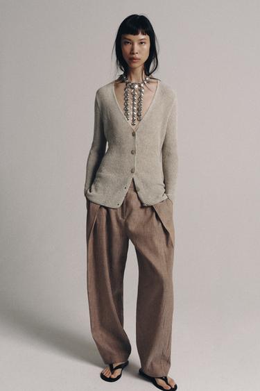 Zara Льняные брюки с защипами — коллекция ZARA «ZW»