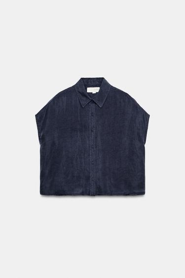 Zara Струящаяся рубашка оверсайз