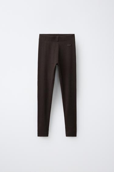 Zara Легинсы в рубчик с нашивкой